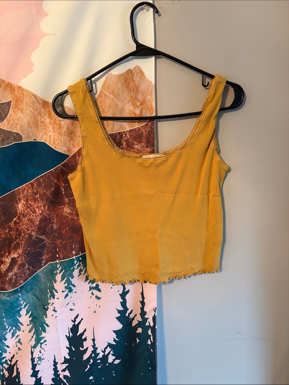 Active USA Mustard Ribbed Tank Top